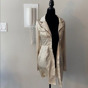 Polka Dot Satin Shirt Dress